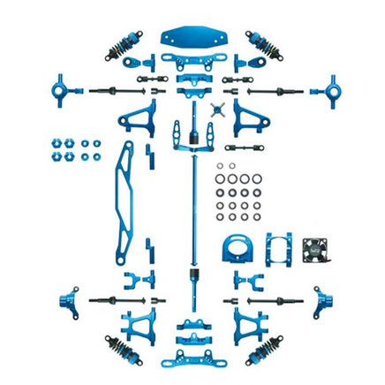 Power Hobby - Tamiya TT-02 Aluminum Upgrade Kit TT02 -Blue - Hobby Recreation Products