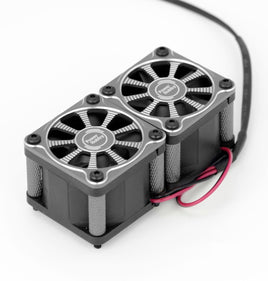 Power Hobby - Twister Twin / Dual 40mm 1/8 1/5 Motor Aluminum Cooling Fan - Black - Hobby Recreation Products