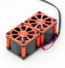Power Hobby - Twister Twin / Dual 40mm 1/8 1/5 Motor Aluminum Cooling Fan - Red - Hobby Recreation Products