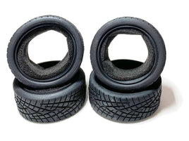 Racers Edge - 1/10 On Road Black Series Rubber Pull Tires Cross Line 65x26mm (4pcs) - Hobby Recreation Products