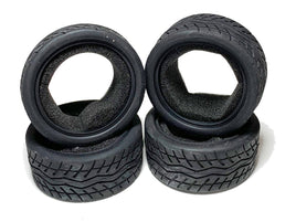Racers Edge - 1/10 On Road Black Series Rubber Pull Tires Wave Line 65x26mm (4pcs) - Hobby Recreation Products