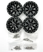 Racers Edge - 1.9" Aluminum Beadlock Rims (4pcs) Y Pattern, Black - Hobby Recreation Products