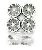 Racers Edge - 1.9" Aluminum Beadlock Rims (4pcs) Y Pattern, Silver - Hobby Recreation Products