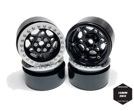 Racers Edge - 2.2" Aluminum Beadlock Crawler Wheels Silver (4pcs) - Hobby Recreation Products