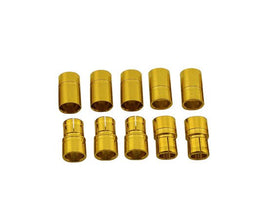 Racers Edge - 8mm Gold Plated Banana Plugs, Male & Female (5 pair) - Hobby Recreation Products