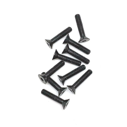 Racers Edge - Aluminum Alloy Flat Head Screw 3x14mm Black (10pcs) - Hobby Recreation Products