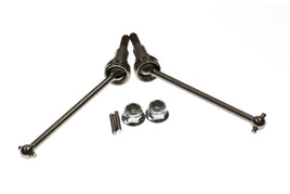 Racers Edge - Metal Front CVD Shafts & Pins & M4 Lock Nut, Fits 1/16 Vehicles from Blackzon (Slyder ST/MT), Haiboxing (16890/16889), Redcat (Volcano16), Racent (Tornado/Crossy), Bezgar (HM165/HM162/HM161), and more - Hobby Recreation Products