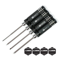 Racers Edge - Metric High Speed Steel Hex Driver Set w/ Black Handles (4pc) - Hobby Recreation Products