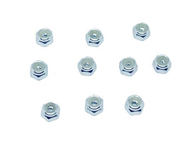 Racers Edge - Nylon Lock Nut M2 (10pcs) Silver - Hobby Recreation Products