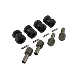 Racers Edge - Wheel Hex Extension Adaptors, 15mm, Black - Hobby Recreation Products