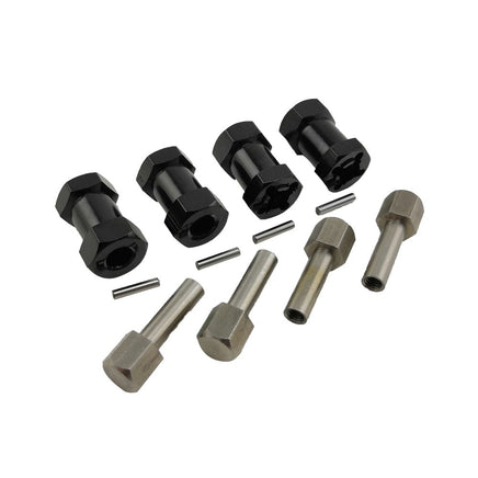 Racers Edge - Wheel Hex Extension Adaptors, 20mm, Black - Hobby Recreation Products