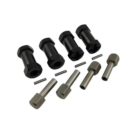 Racers Edge - Wheel Hex Extension Adaptors, 25mm, Black - Hobby Recreation Products