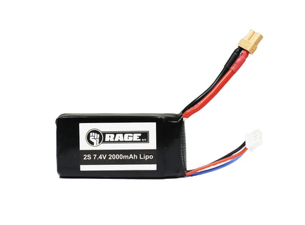 Rage R/C - 2S 7.4V 2000mAh Lipo Battery; Imager 390 - Hobby Recreation Products