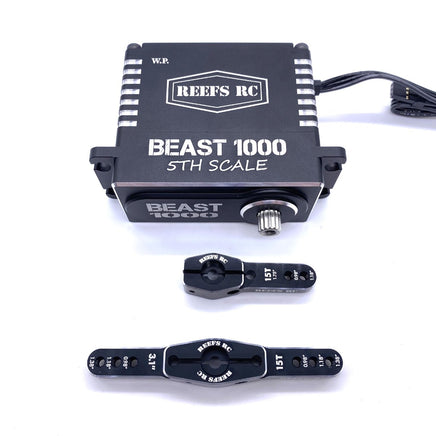 Reef's RC - Beast 1000 1/5th Scale High Torque, High Speed Brushless Servo w/ Aluminum Horns - Hobby Recreation Products