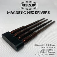 Reef's RC - Magnetic Hex Drivers, Metric, 1/4" Drive (4pc) - Hobby Recreation Products