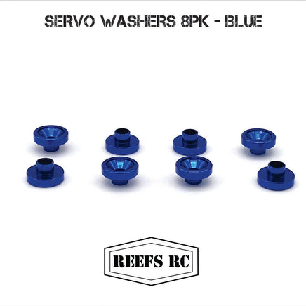 Reef's RC - Servo Washers 8pk - Blue - Hobby Recreation Products