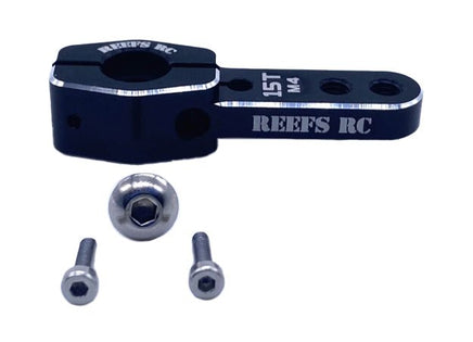 Reef's RC - Single Side Heavy Duty Servo Horn, 15T, 4mm Holes, for 5th Scale - Hobby Recreation Products