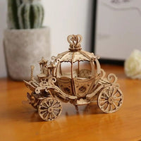 Robotime - Classic 3D Wood Puzzles; Pumpkin Carriage/Cart - Hobby Recreation Products