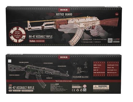 Robotime - Justice Guard Gun Models; AK-47 Assault Rifle Rubber Band Gun - Hobby Recreation Products