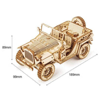 Robotime - Scale Model Vehicles; Army 4x4 Field Car - Hobby Recreation Products