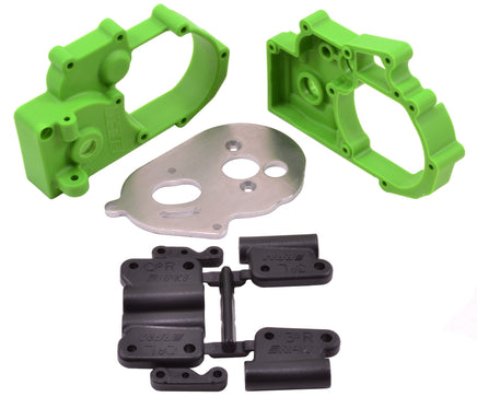 RPM R/C Products - HYBRID GEARBOX HOUSING & REAR MOUNTS (GREEN) - TRAXXAS 2WD - Hobby Recreation Products