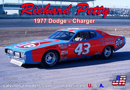 Salvinos JR Models - 1/24 Richard Petty 1977 Dodge Charger Plastic Model Car Kit - Hobby Recreation Products