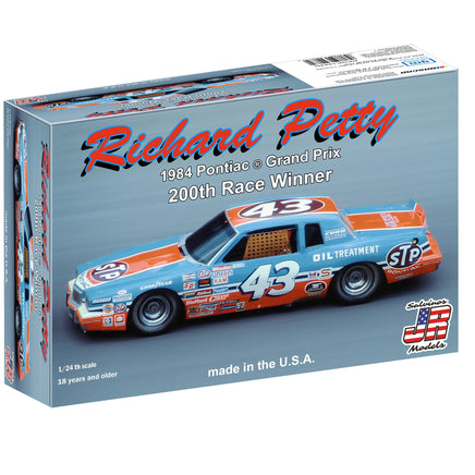 Salvinos JR Models - 1/24 Richard Petty 1984 Pontiac Grand Prix 200th Race Winner Plastic Model Car Kit - Hobby Recreation Products