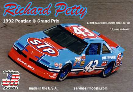 Salvinos JR Models - 1/24 Richard Petty #43 1992 Pontiac Grand Prix Plastic Model Car Kit - Hobby Recreation Products