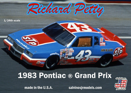 Salvinos JR Models - 1/25 Richard Petty 1983 Pontiac Grand Prix Talledega Winner Plastic Model Car Kit - Hobby Recreation Products