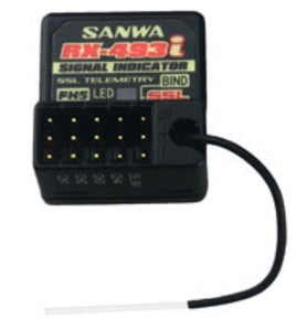 Sanwa - RX-493i 4-Channel Receiver w/ Coaxial Antenna, for M-17 and M-5 - Hobby Recreation Products