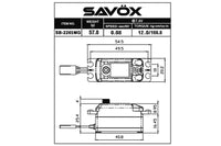 Savox - Black Edition Low Profile High Voltage Brushless Digital Servo 0.08sec / 166.6oz @ 7.4V - Hobby Recreation Products