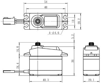 Savox - BLACK EDITION STANDARD SIZE CORELESS DIGITAL SERVO .08/166 - Hobby Recreation Products