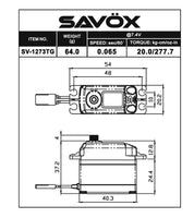 Savox - High Voltage Coreless Digital Servo with Soft Start, 0.055sec / 347.2oz @ 8.4V - Hobby Recreation Products