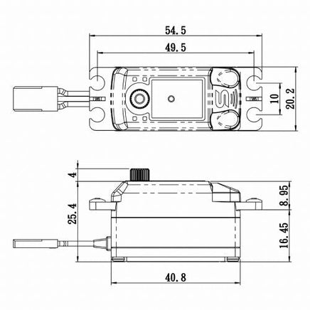 Savox - Low Profile Digital Servo with Soft Start, 0.09sec / 125oz @ 6V - Hobby Recreation Products