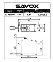 Savox - Standard Digital Servo with Soft Start, 0.14sec / 100oz @ 6V - Hobby Recreation Products