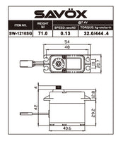 Savox - Waterproof High Voltage Coreless Digital Servo with Soft Start .13sec / 444.4 @ 7.4V - Black Edition - Hobby Recreation Products