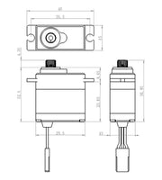 Savox - Waterproof Premium Mini Digital Servo with Soft Start 0.10sec / 111.1oz @ 7.4V - Hobby Recreation Products