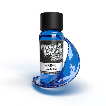 Spaz Stix - Candy Blue Airbrush Ready Paint, 2oz Bottle - Hobby Recreation Products