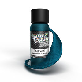 Spaz Stix - Deep Sea Blue Metallic Airbrush Ready Paint, 2oz Bottle - Hobby Recreation Products
