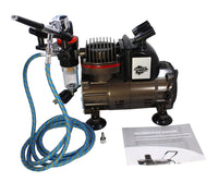 Spaz Stix - Dual Action Gravity Feed Airbrush & Air Compressor Combo - Hobby Recreation Products