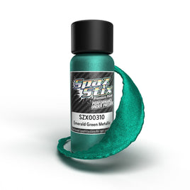 Spaz Stix - Emerald Green Metallic Airbrush Ready Paint, 2oz Bottle - Hobby Recreation Products