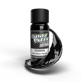 Spaz Stix - High Gloss Black/Backer, Airbrush Ready Paint, 2oz Bottle - Hobby Recreation Products