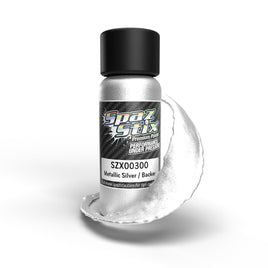 Spaz Stix - Metallic Silver/"Candy" Backer, Airbrush Ready Paint, 2oz Bottle - Hobby Recreation Products