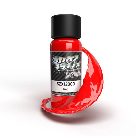 Spaz Stix - Solid Red Airbrush Ready Paint, 2oz Bottle - Hobby Recreation Products