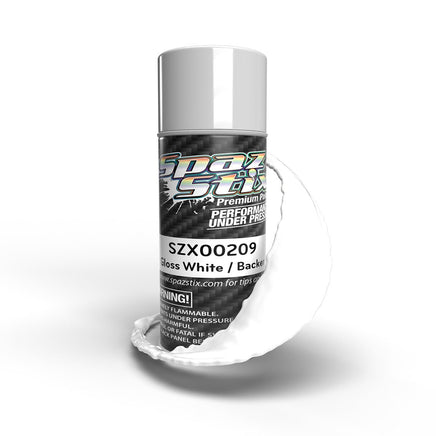 Spaz Stix - Solid White / Glow Backer Aerosol Paint, 3.5oz - Hobby Recreation Products