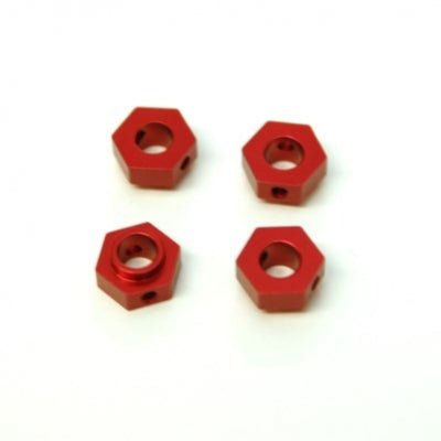 ST Racing Concepts - CNC Machined Aluminum Hex Adapters for Traxxas 4Tec 2.0 (4 pcs, Red) - Hobby Recreation Products