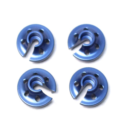 ST Racing Concepts - CNC Machined Light Weight Aluminum Lower Shock Retainers (4pcs), for Traxxas 4Tec 2.0 (Blue) - Hobby Recreation Products