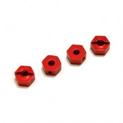 ST Racing Concepts - Red CNC Machined Aluminum Hex Adapters, for Associated Enduro (4pcs) - Hobby Recreation Products