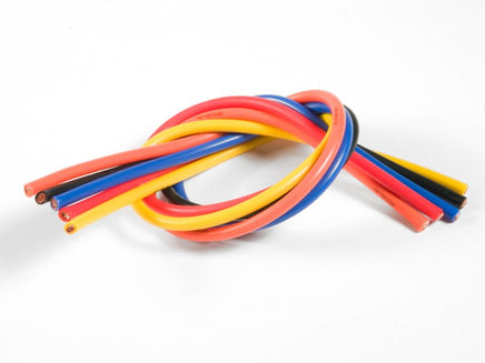 TQ Wire - 13 Gauge Super Flexible Wire- 1' ea. Black, Red, Blue, Yellow, Orange - Hobby Recreation Products