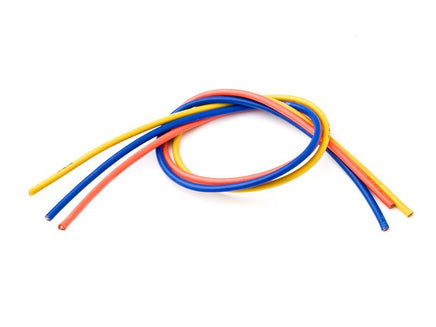 TQ Wire - 16 Gauge Super Flexible Wire- 1' ea. Blue, Yellow, Orange - Hobby Recreation Products